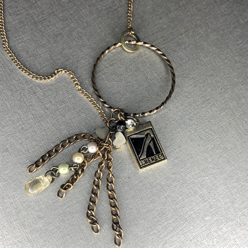 Gold-Tone Pendant Necklace with Bead Tassels custom